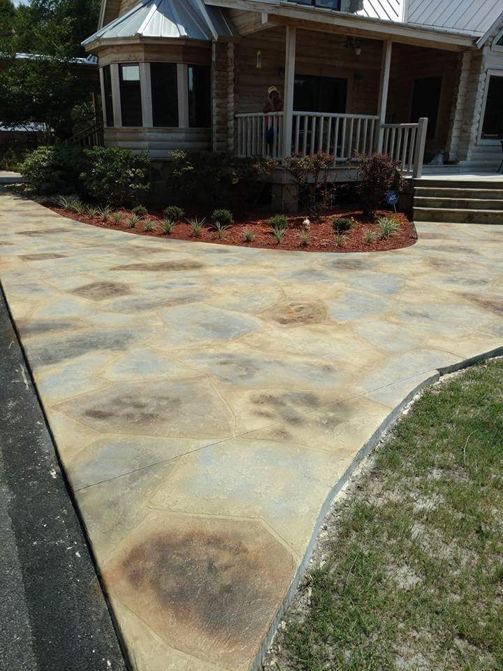 Decorative stone concrete driveway coating Hinesville GA