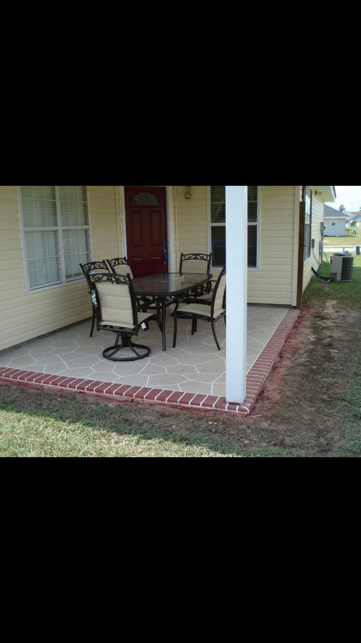 Decorative stone pattern front porch coating Hinesville GA